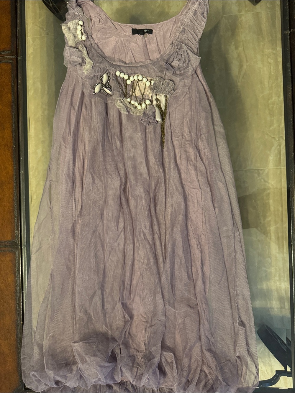 Antropology ryu Lavender-Mauve Layered Tulle Dress